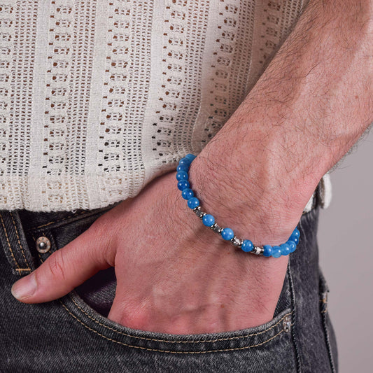 Bracciale in Agata Azzurra