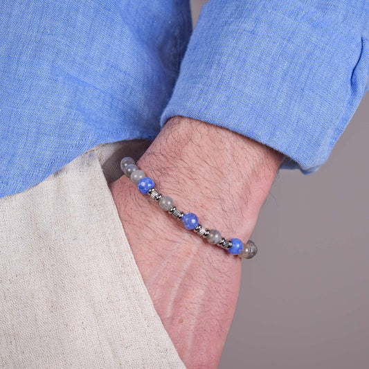 Bracciale in Labradorite e Agata Ghiaccio