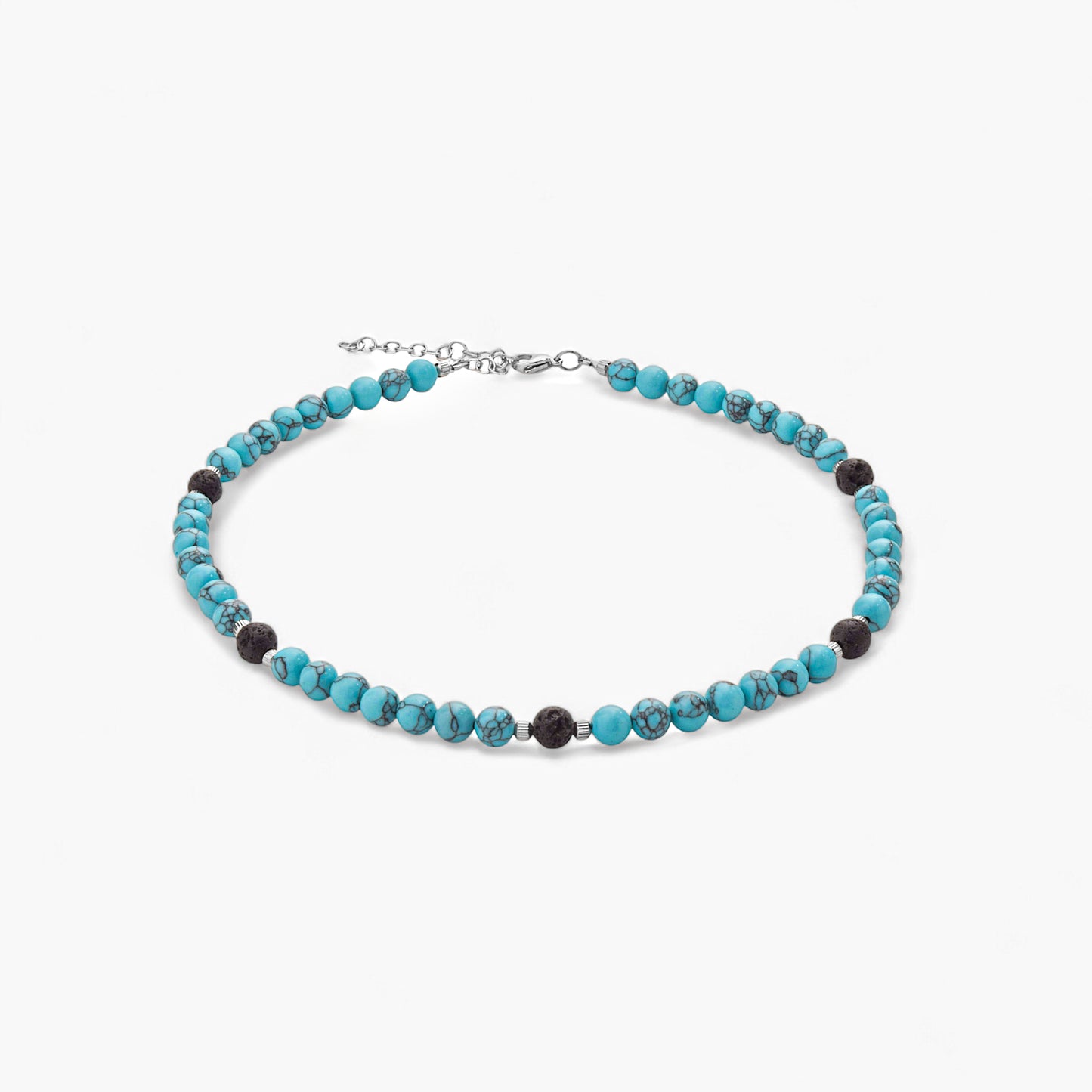 Collana in Turchese e Pietra Lavica