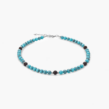 Collana in Turchese e Pietra Lavica