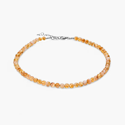 Collana Minimal Girocollo in Quarzo Citrino Ambrato