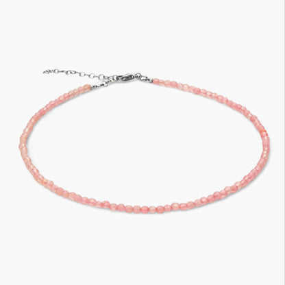 Collana Minimal Girocollo in Giada Rosa chiaro V2