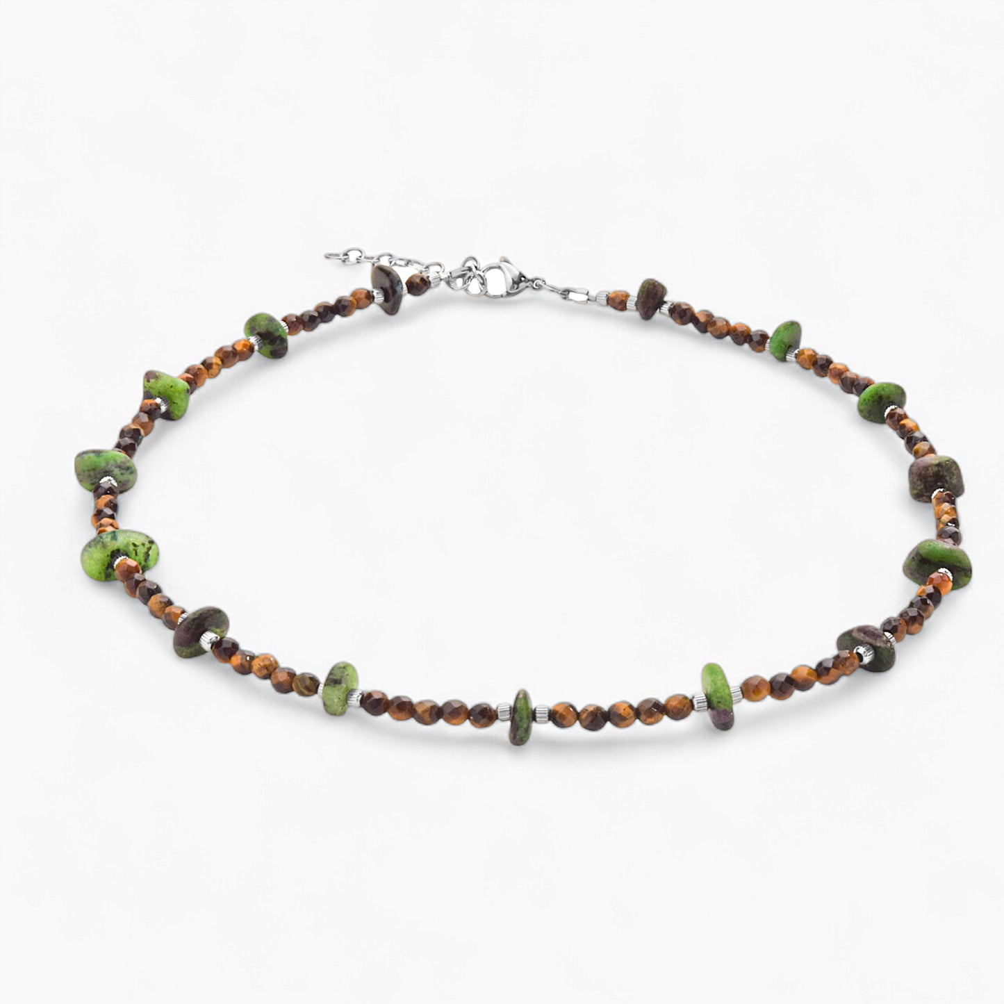 Collana in Occhio di Tigre e Rubizoisite