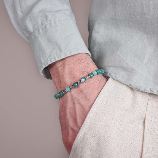 Bracciale in Agata Verde sfaccettata