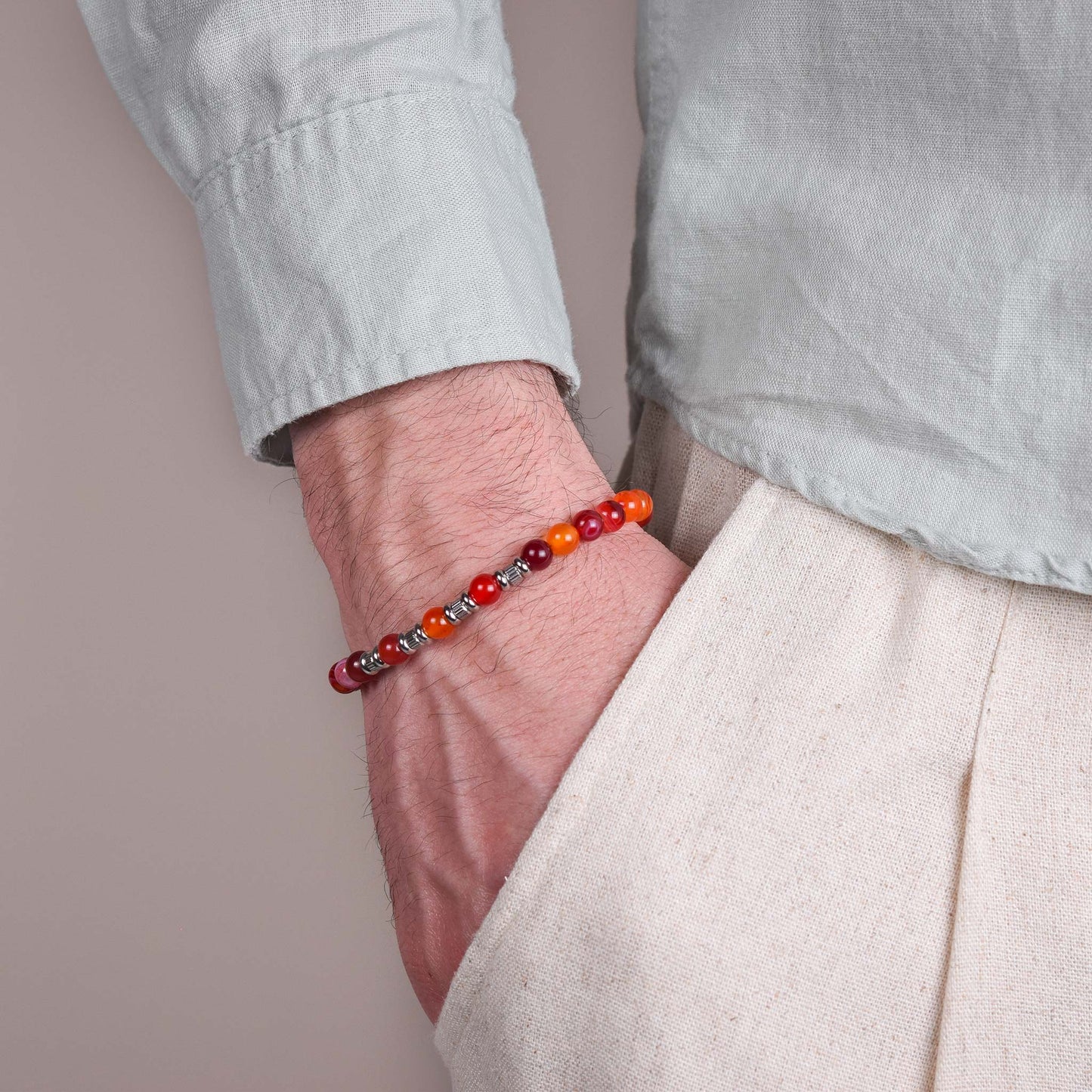 Bracciale in Agata Rossa