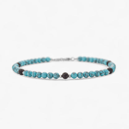 Collana in Turchese e Pietra Lavica