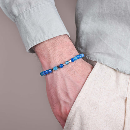 Bracciale in Agata Blu
