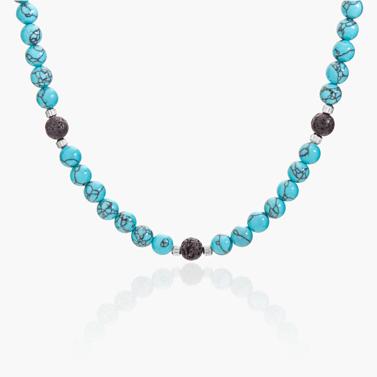 Collana in Turchese e Pietra Lavica