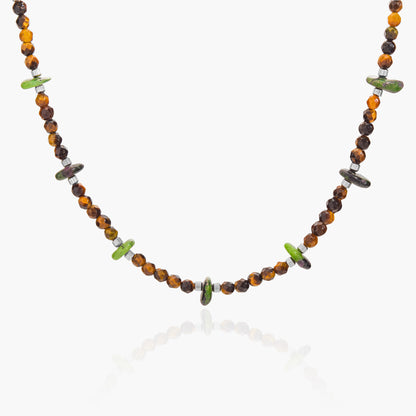 Collana in Occhio di Tigre e Rubizoisite