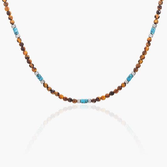 Collana in Occhio di Tigre e Turchese