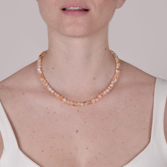 Collana Minimal Girocollo in Quarzo Citrino Ambrato
