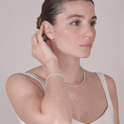 Collana Minimal Girocollo in Amazzonite