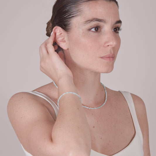 Collana Minimal Girocollo in Amazzonite