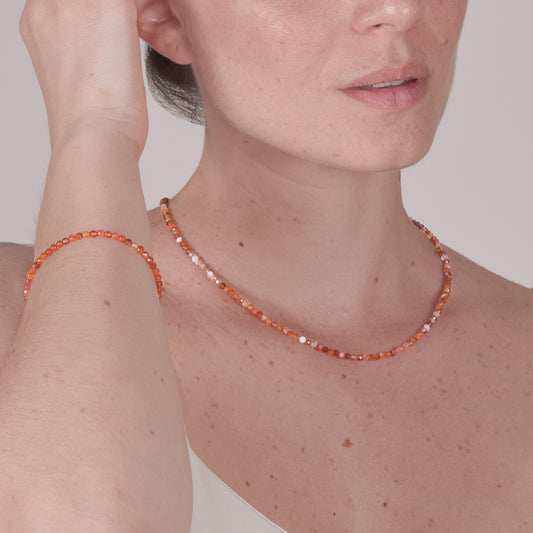Collana Minimal Girocollo in Corniola V2