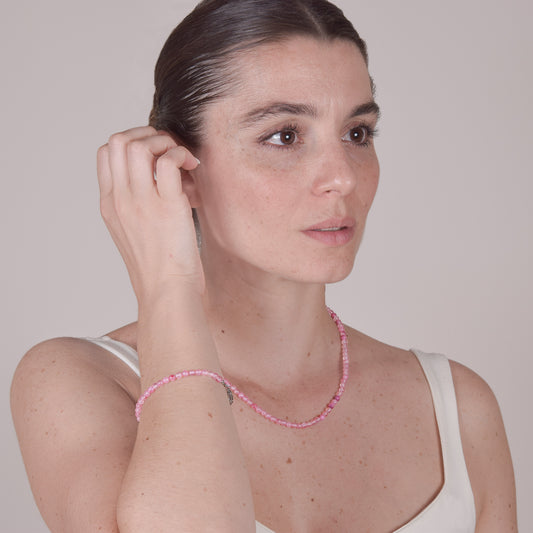 Bracciale Minimal in Giada Rosa Punch