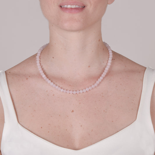 Collana Minimal Girocollo in Giada Rosa Chiaro