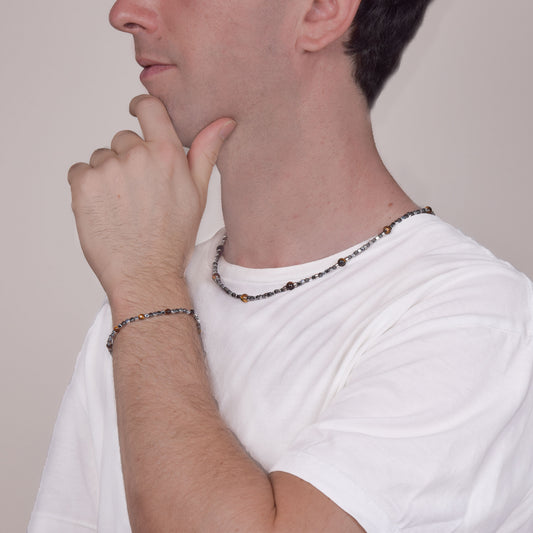Collana in Ematite e Occhio di Tigre