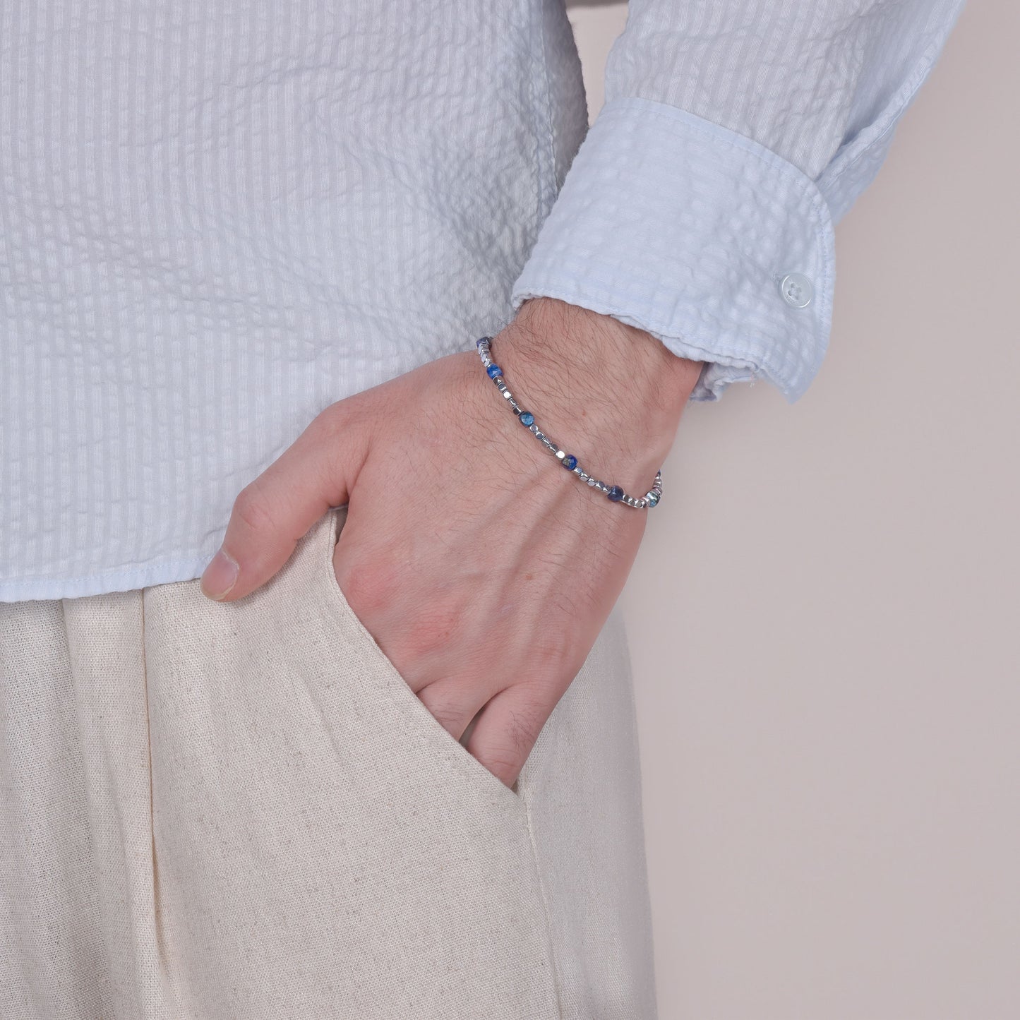 Bracciale in Sodalite e Ematite