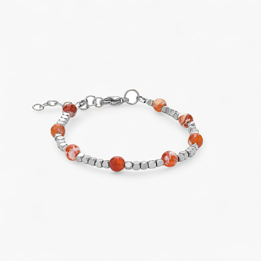 Bracciale in Ematite e Agata Fuoco