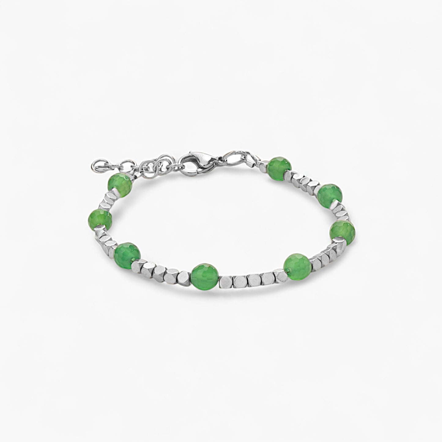 Bracciale in Ematite e Agata Verde