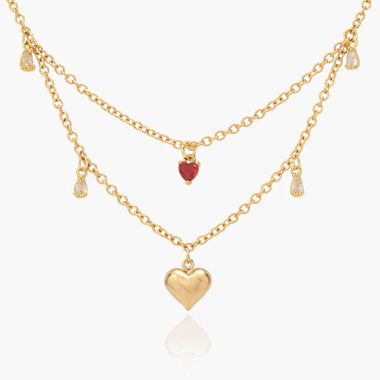 Collana placcata oro 18k con pendente cuore