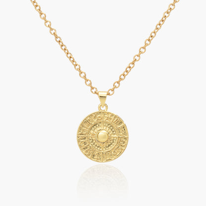 Collana Placcata Oro 18K con Pendente Segni Zodiacali
