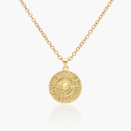 Collana Placcata Oro 18K con Pendente Segni Zodiacali