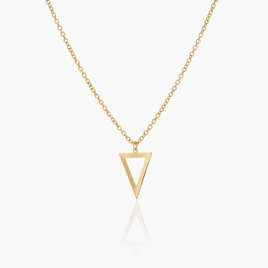 Collana Placcata Oro 18K con Pendente Geometrico Triangolare