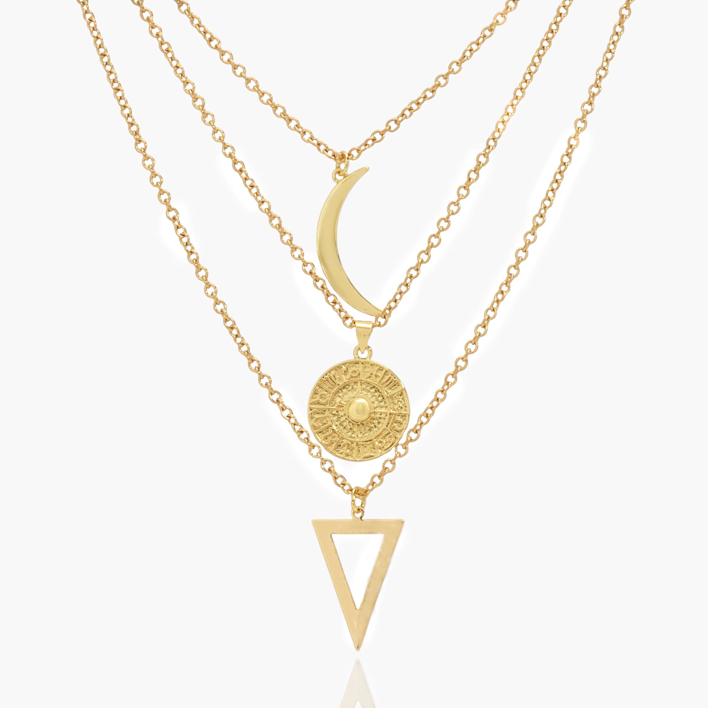 Collana Placcata Oro 18K con Pendente Geometrico Triangolare