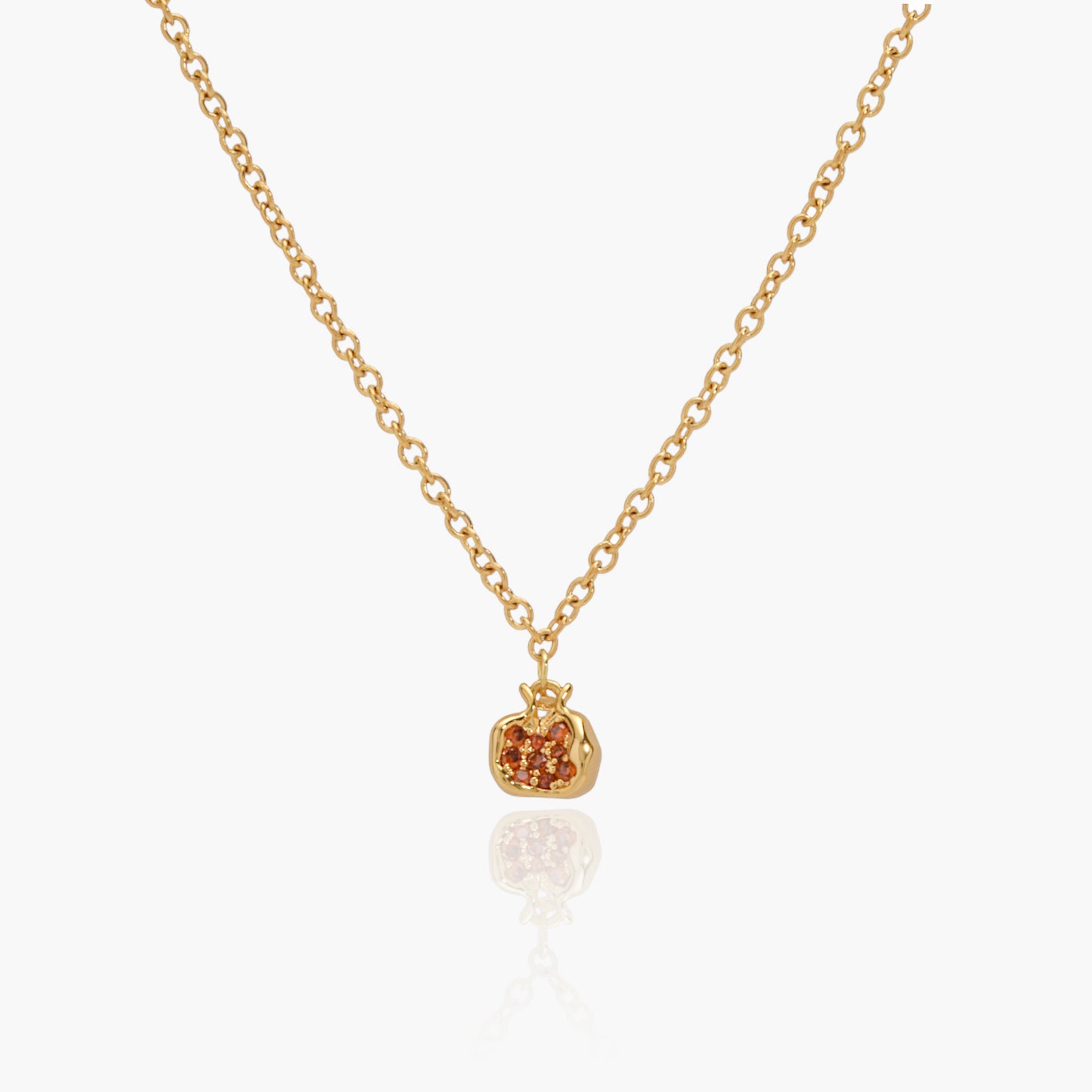 Collana Placcata Oro 18K con Pendente Melograno e Zirconi