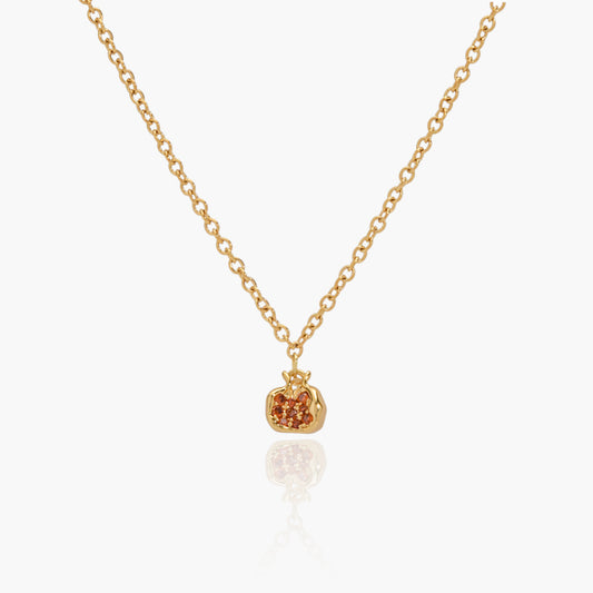 Collana Placcata Oro 18K con Pendente Melograno e Zirconi