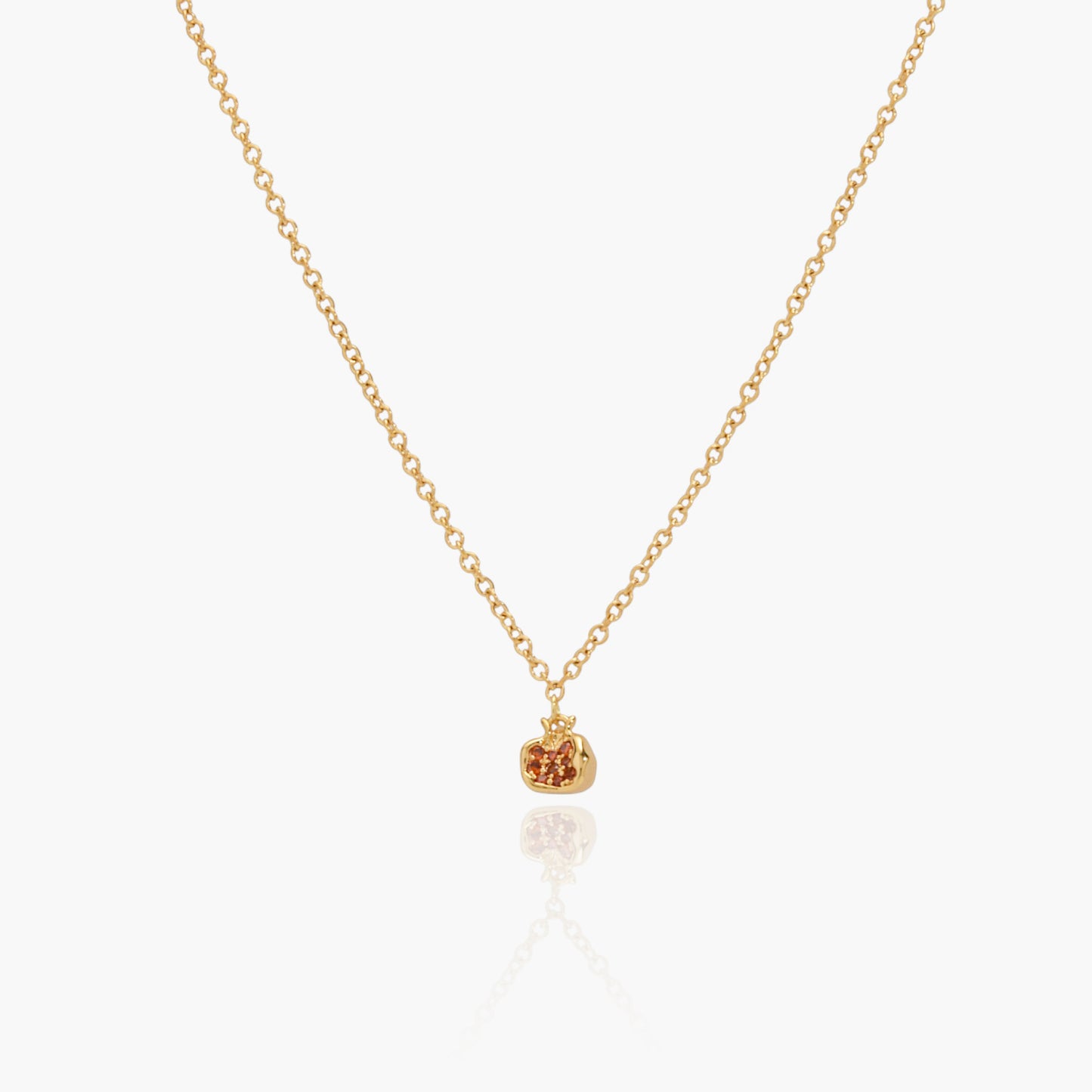 Collana Placcata Oro 18K con Pendente Melograno e Zirconi