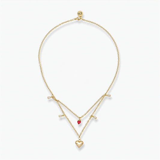 Collana placcata oro 18k con pendente cuore