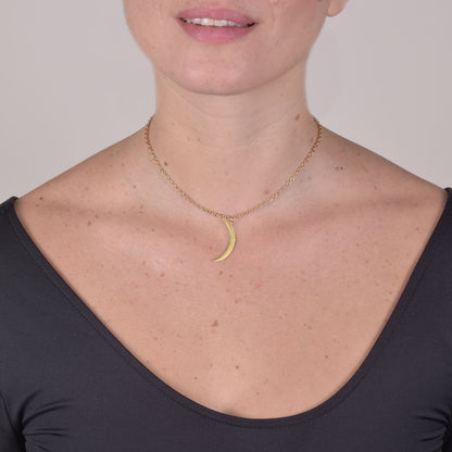 Collana Donna Placcata Oro 18K con Pendente Luna