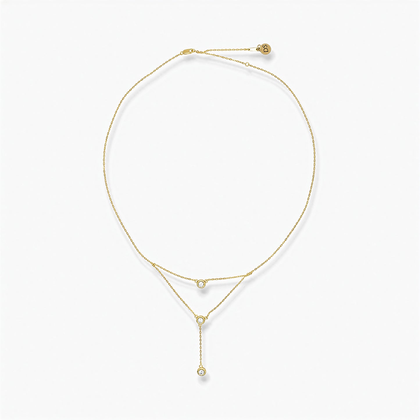 Collana in Argento Sterling 925 Placcato Oro con Zirconi grado AAA