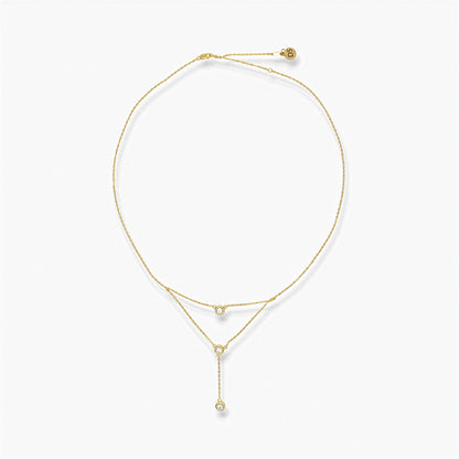 Collana in Argento Sterling 925 Placcato Oro con Zirconi grado AAA