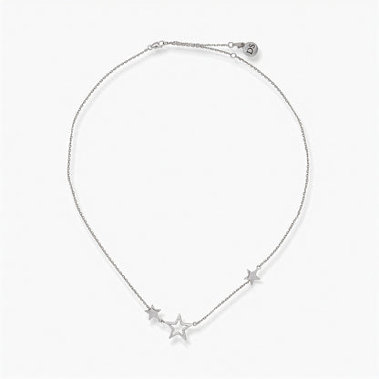 Collana Donna in Argento Sterling 925 Rodiato con Stelle