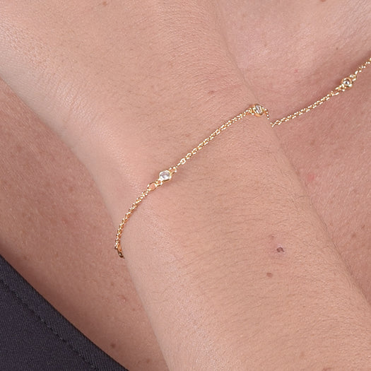 Bracciale in Oro Placcato 18k con Zirconi