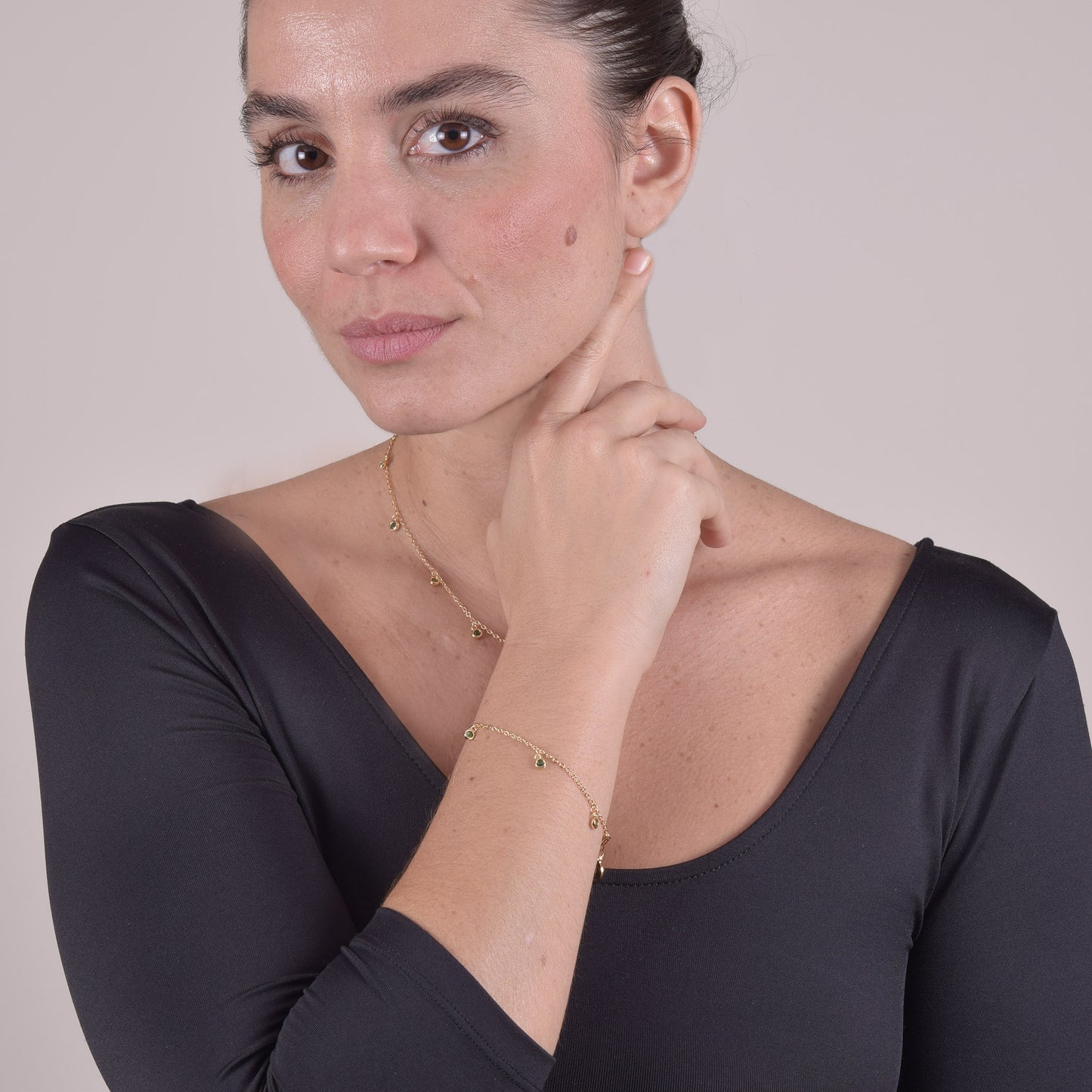 Bracciale Oro con Zirconi Verdi