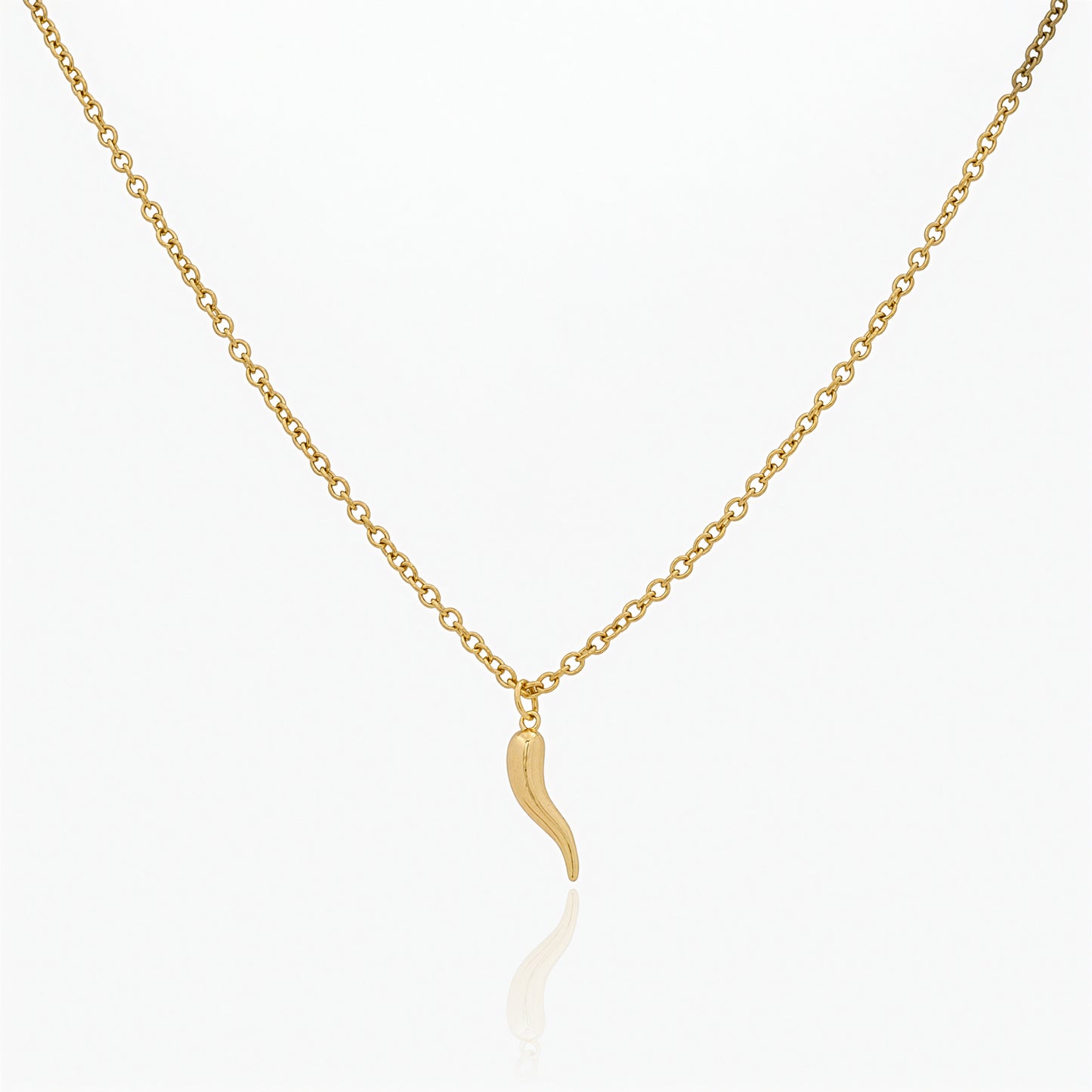 Collana Donna in Oro Placcato 18K con Pendente Corno