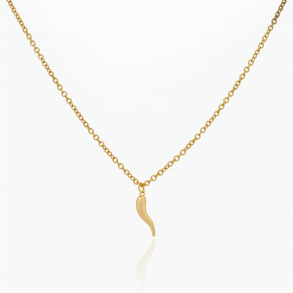 Collana Donna in Oro Placcato 18K con Pendente Corno