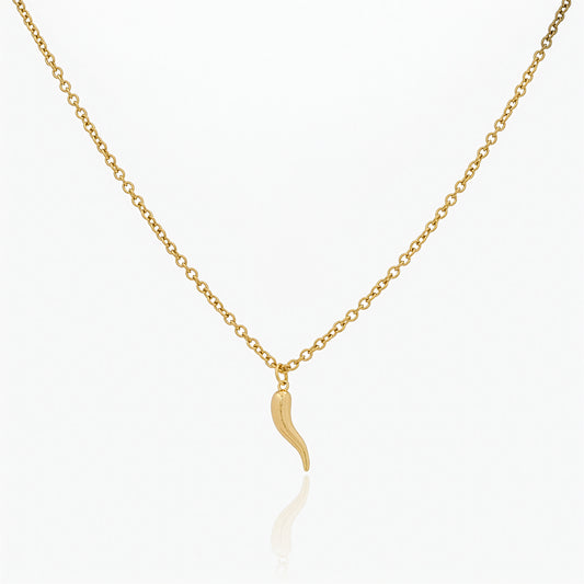 Collana Donna in Oro Placcato 18K con Pendente Corno