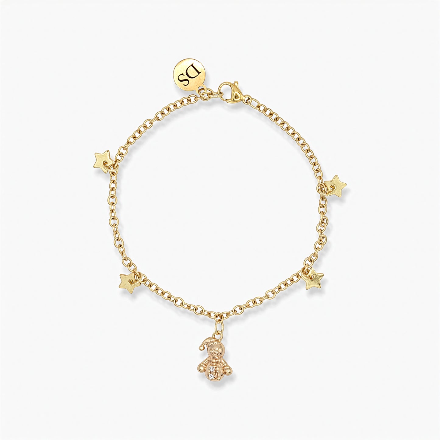 18K Gold Plated Bracelet - Snowman Charm