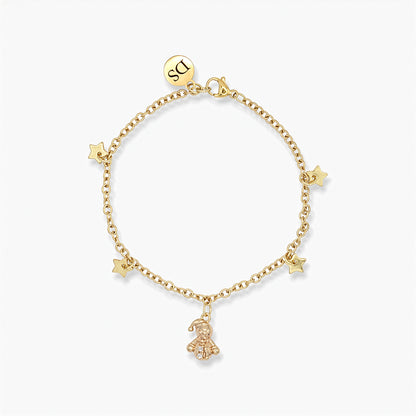 18K Gold Plated Bracelet - Snowman Charm