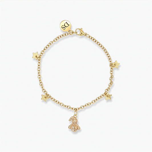 Bracciale Placcato Oro 18K - Charm Pupazzo di Neve