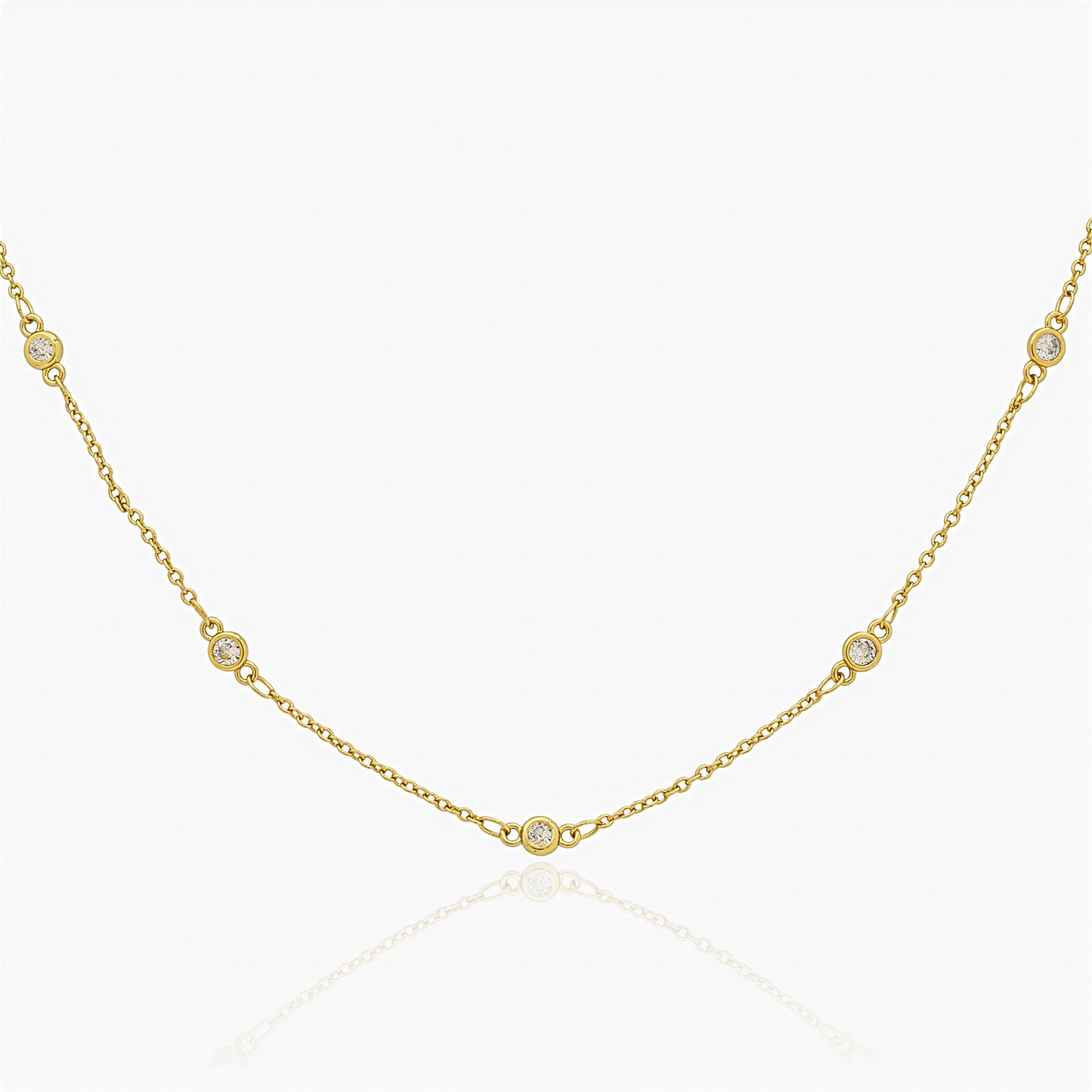 Collana Donna Placcato Oro 18K con Zirconi