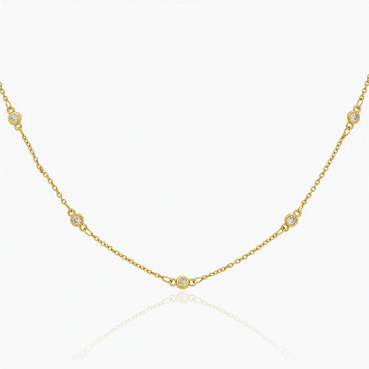 Collana Donna Placcato Oro 18K con Zirconi