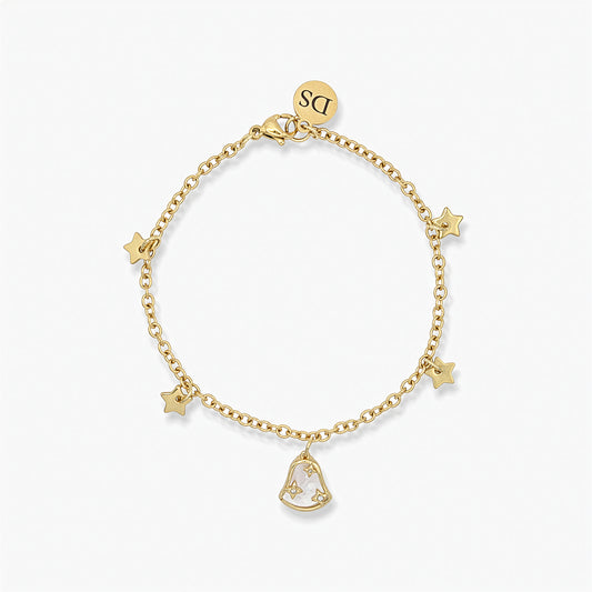 Bracciale Placcato oro 18K - Charm Madreperla e Campana