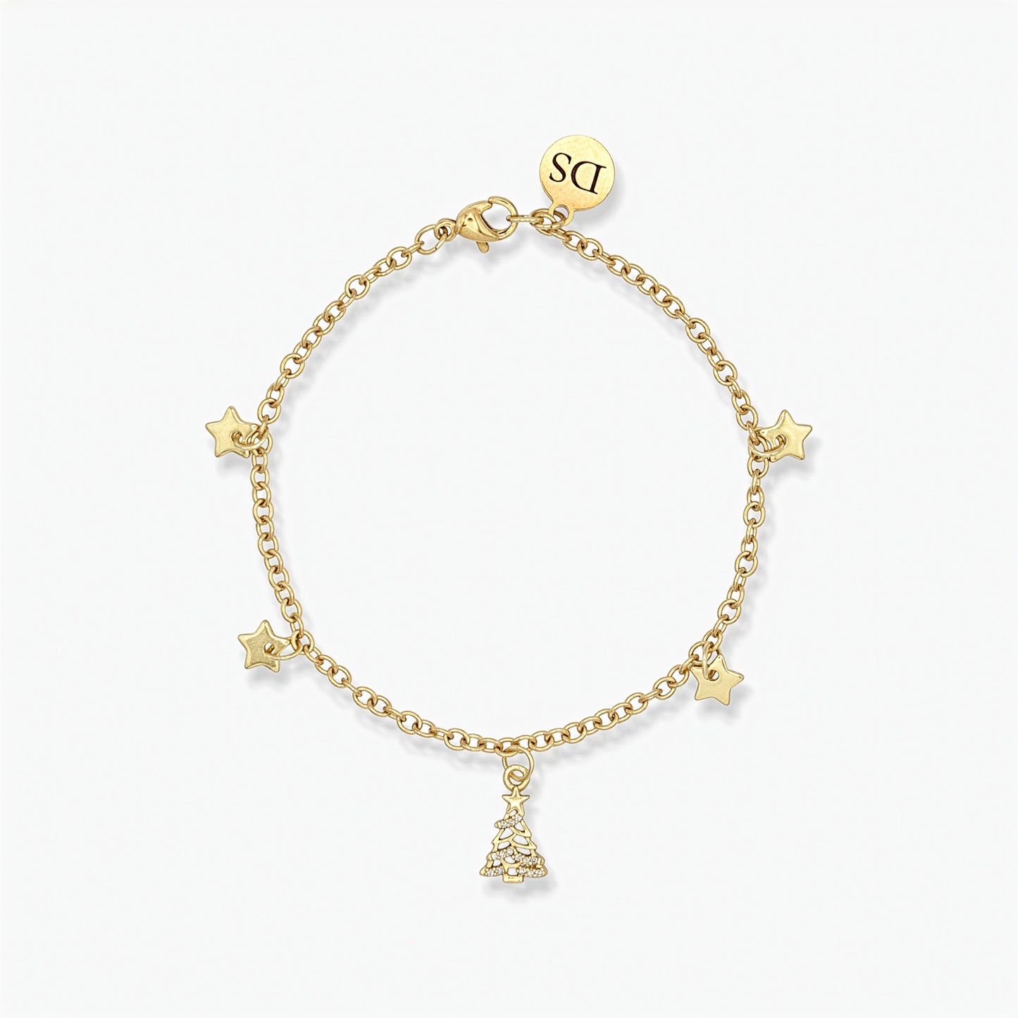 18K Gold Plated Bracelet - Christmas Tree Charm