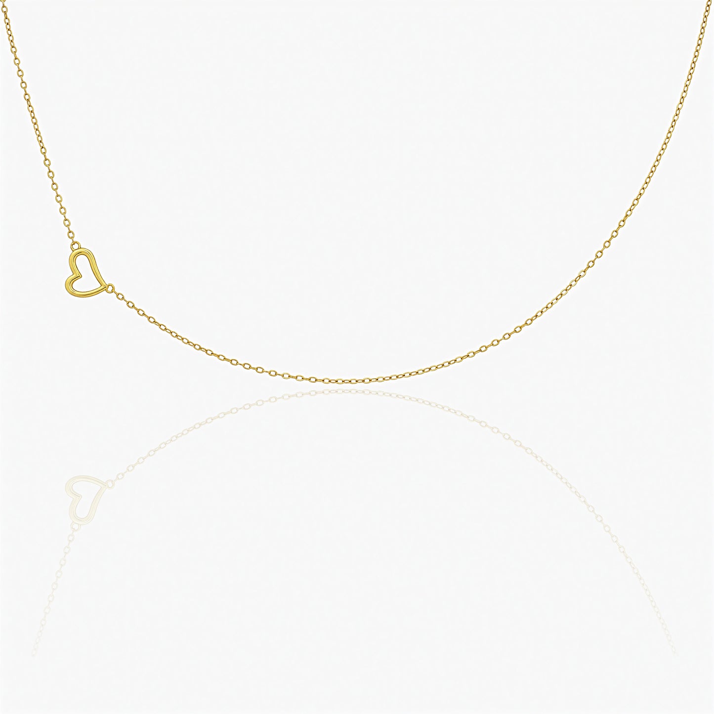 Collana in Argento Sterling 925 Placcata Oro con Charm Cuore